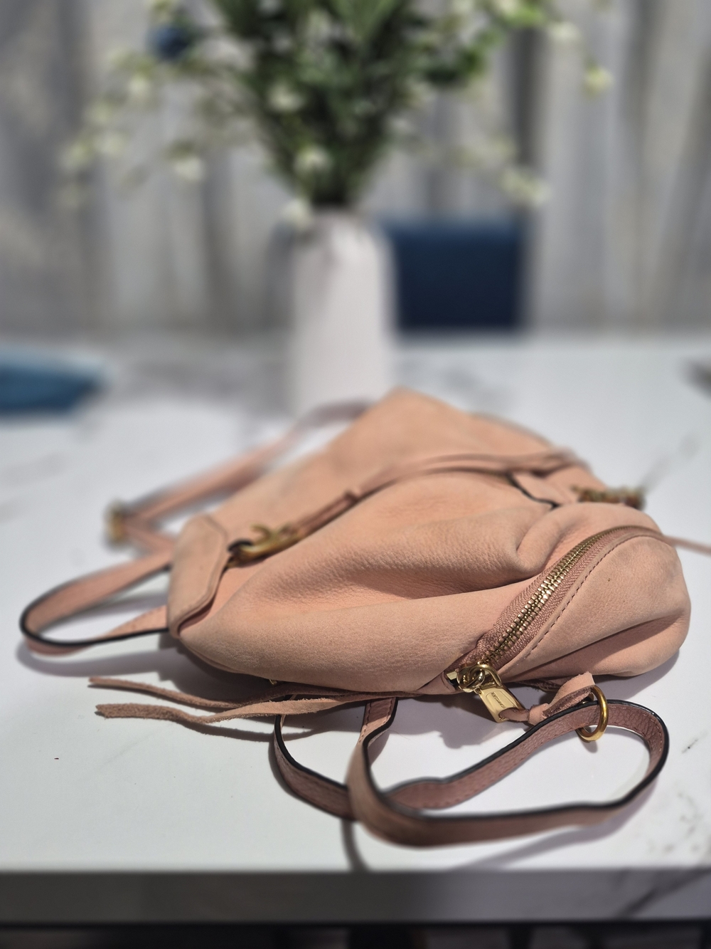 Rebecca Minkoff Blush Pink Leather Shoulder Bag with Gold Hardware - Picture 2 of 3